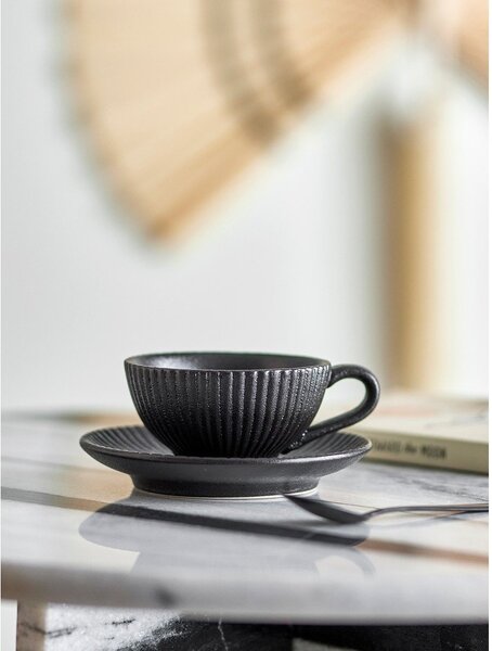 Czarna filiżanka do cappuccino ceramiczna 200 ml Neri – Bloomingville