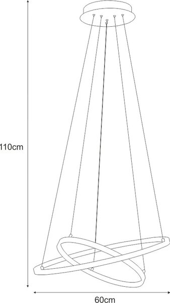 Czarna lampa wisząca LED pierścienie - S038-Espa