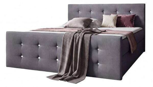 Ciemnoszare łóżko w stylu glamour 5 rozmiarów F9-C57