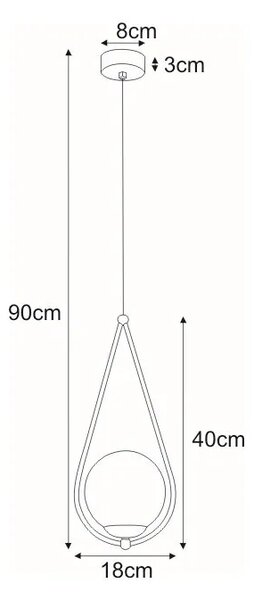 Czarna pojedyncza lampa wisząca H8-M48