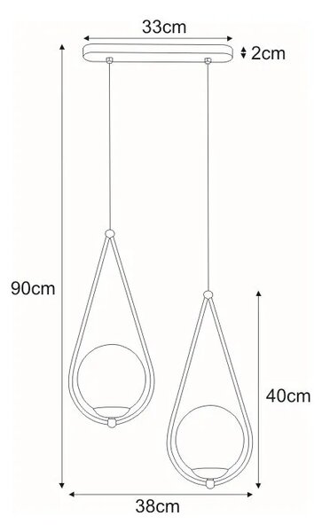 Podwójna czarna lampa wisząca nad stół S6-D86