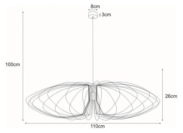 Czarna loftowa lampa wisząca druciana - 7X S056 R3-T66