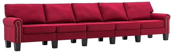 5-osobowa sofa dekoracyjna czerwone wino - Alaia 5X