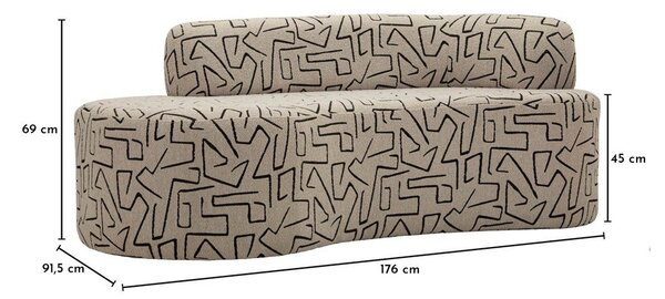 Beżowa sofa z materiału bouclé 176 cm Nairobi – Mauro Ferretti