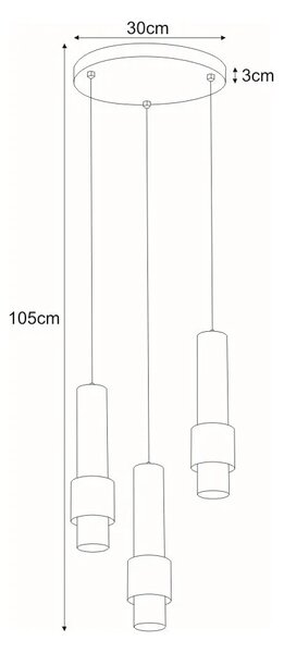Czarno-złota okrągła lampa ze zwisami - S075-Sonara