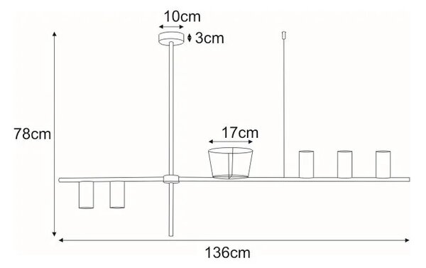 Duża czarna lampa wisząca z kwietnikiem - 7X S076 G8-E68