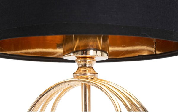 Lampa stołowa w czarno-złotym kolorze z tekstylnym kloszem (wys. 58,5 cm) Circly – Mauro Ferretti