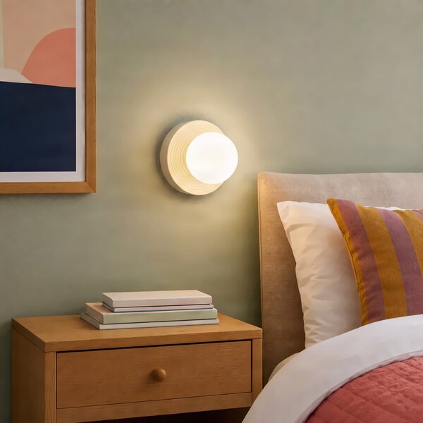 Lampa Ścienna Lindby, Harriet, ściemnialny, beżowy, salon, ceramika, nowoczesny