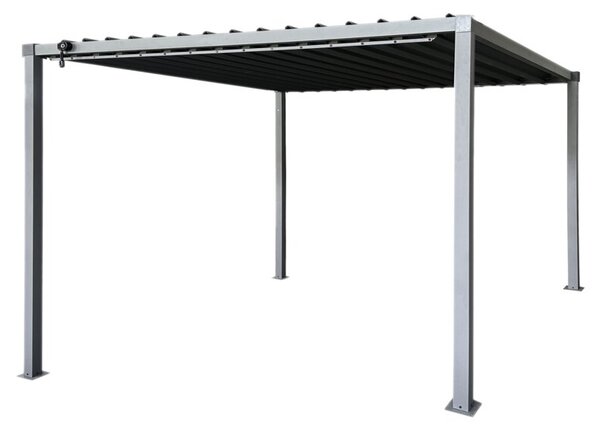 Pergola multiklimatyczna 3x3 m - metalowa z regulowanym stalowym dachem 9 m²