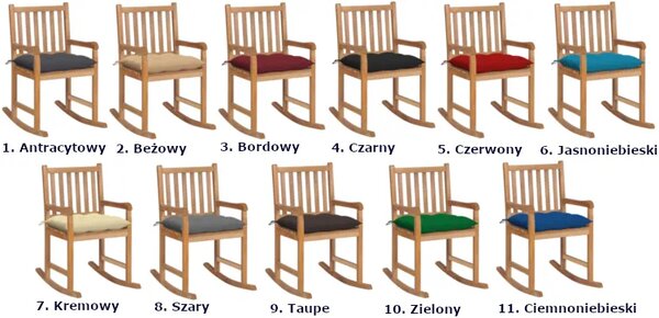 Drewniany fotel bujany z beżową poduszką K2-F38