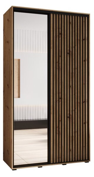 Szafa przesuwna wysoka Lanko 2 140, gł. 45 cm artisan + artisan + czarny