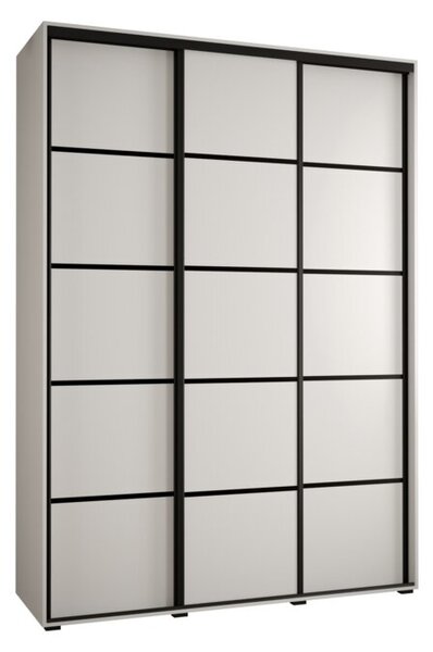 Szafa przesuwna wysoka Davos 4 180, gł. 45 cm biały + biały + czarny