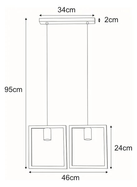 Podwójna geometryczna lampa wisząca - S097 B9-R38