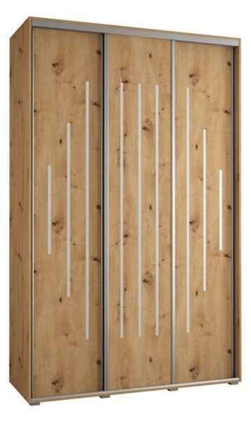 Szafa przesuwna wysoka Davos 12 150, gł. 60 cm artisan + artisan + srebrny