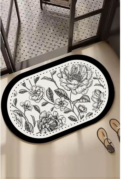 Czarno-biały dywanik łazienkowy 60x100 cm Rasse – Foutastic