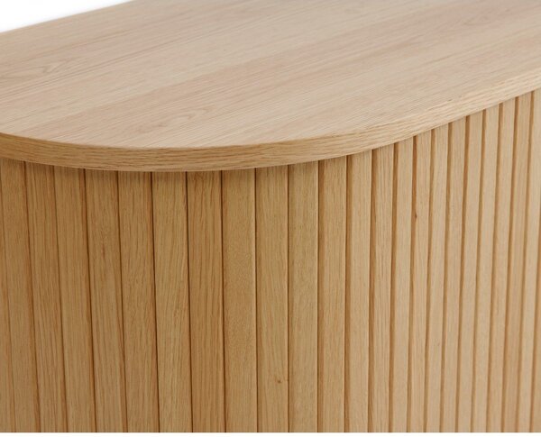 Komoda w dekorze dębu z drzwiami przesuwnymi w naturalnym kolorze 120x76x45 cm Nola – Unique Furniture