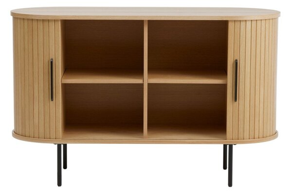 Komoda w dekorze dębu z drzwiami przesuwnymi w naturalnym kolorze 120x76x45 cm Nola – Unique Furniture