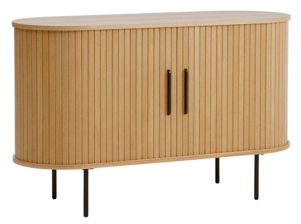 Komoda w dekorze dębu z drzwiami przesuwnymi w naturalnym kolorze 120x76x45 cm Nola – Unique Furniture