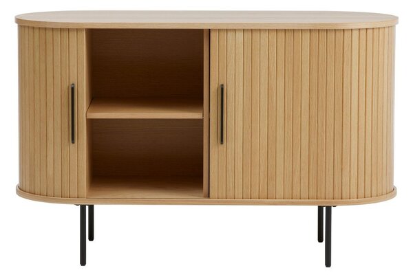 Komoda w dekorze dębu z drzwiami przesuwnymi w naturalnym kolorze 120x76x45 cm Nola – Unique Furniture