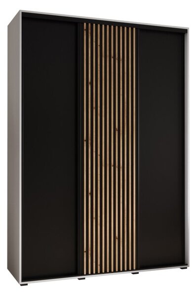 Szafa przesuwna wysoka Lanko 1 170, gł. 45 cm biały + czarny + artisan