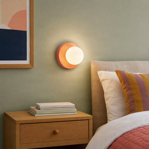 Lampa Ścienna Lindby, Harriet, ściemnialny, pomarańczowy, salon, ceramika, nowoczesny