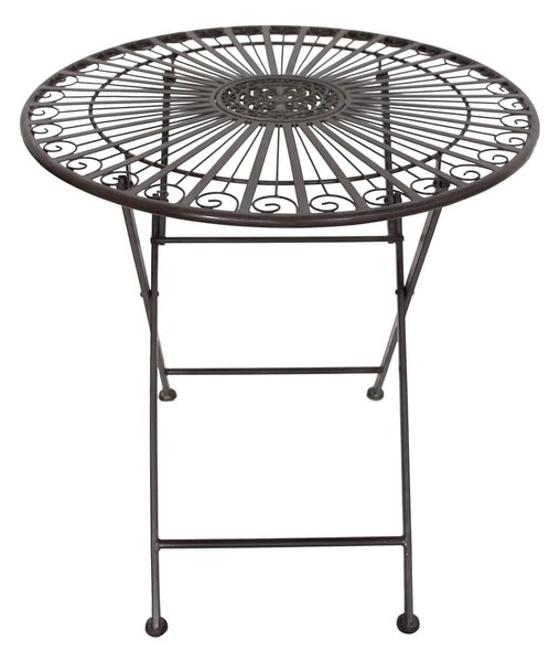 Ciemnobrązowy metalowy zestaw mebli ogrodowych dla 2 osób – Garden Pleasure