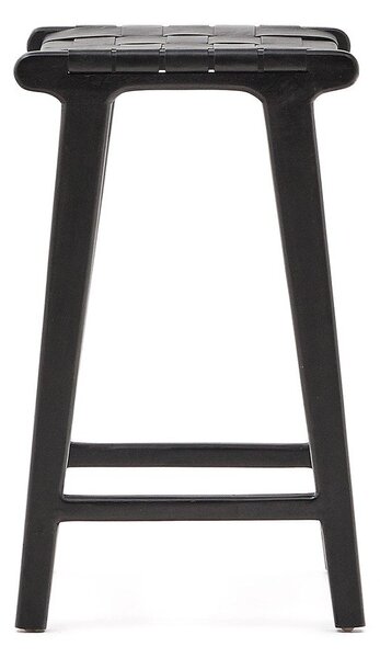 Czarny hoker z litego drewna mahoniowego Calixta – Kave Home