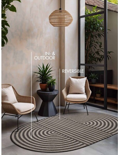 Czarno-kremowy dywan odpowiedni na zewnątrz 160x230 cm Haringey Woodfield – Ted Baker