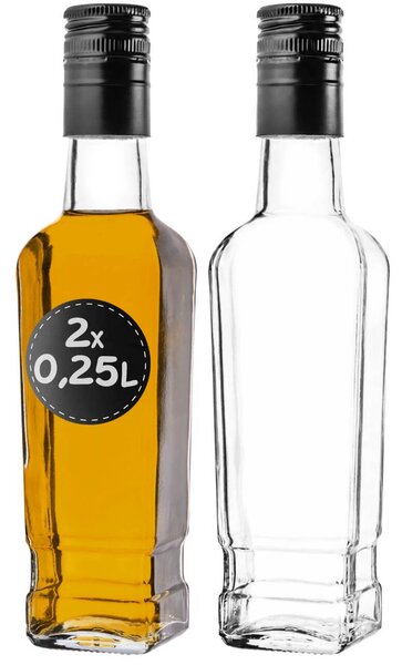 Butelka z korkiem Mocali 0,25L z zakrętką. 2 szt
