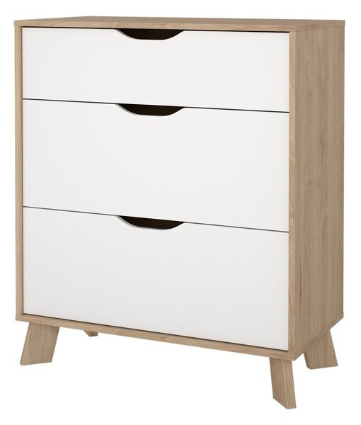 Biało-naturalna komoda w dekorze dębu 79x92x40 cm Ikast – Tvilum