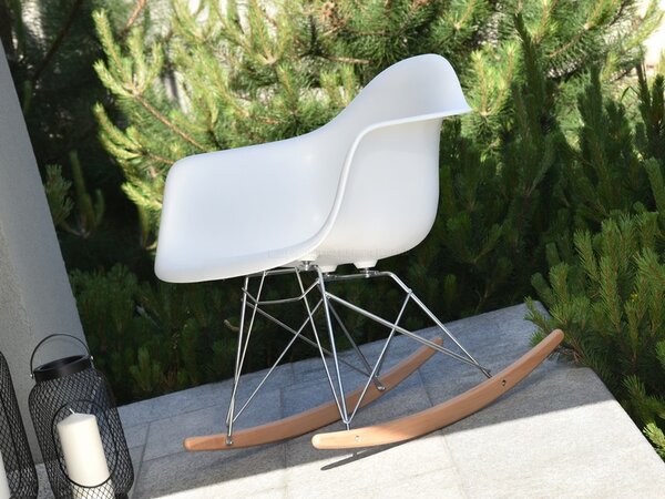 Wypoczynkowe krzesło bujane tarasowe mpa roc białe
