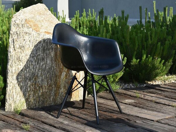 Krzesło tarasowe mpa wood czarny tworzywo, podstawa czarny