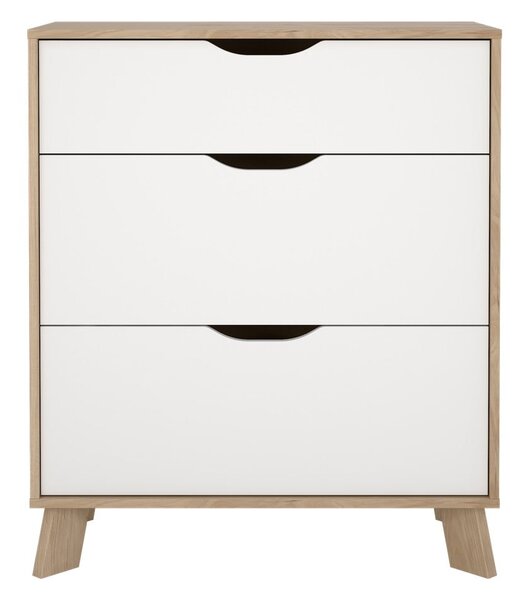 Biało-naturalna komoda w dekorze dębu 79x92x40 cm Ikast – Tvilum