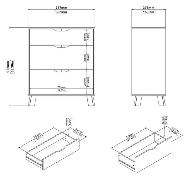 Biało-naturalna komoda w dekorze dębu 79x92x40 cm Ikast – Tvilum