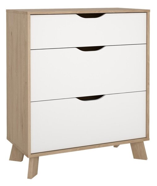 Biało-naturalna komoda w dekorze dębu 79x92x40 cm Ikast – Tvilum