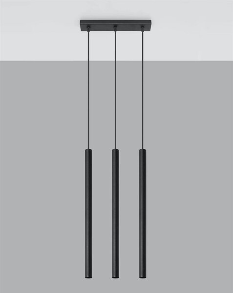 Lampa wisząca PASTELO 3 czarna - 3 (listwa)