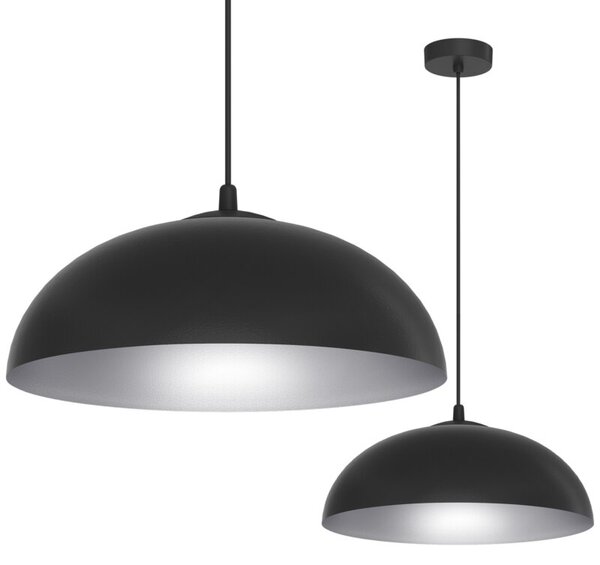 Lampa wisząca Light Home LH Misa 1xE27 klosz 37cm czarny/srebrny