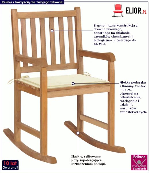 Fotel bujany z kremową poduszką B8-C24