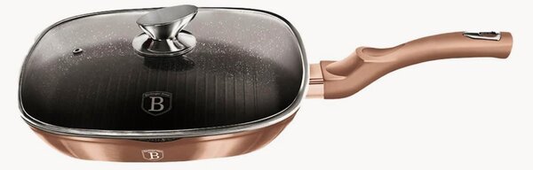 Patelnia grillowa z pokrywką Metallic Line Rose Gold Edition