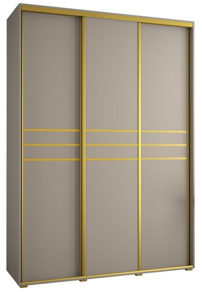 Szafa przesuwna wysoka Dakota 10 180, gł. 45 cm kaszmir + kaszmir + złoty