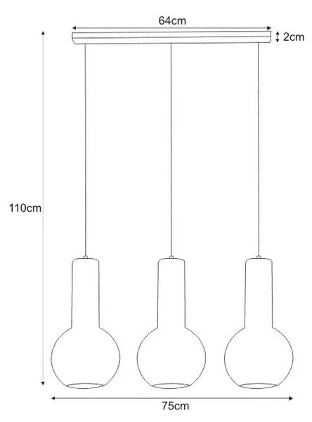 Czarno-złota loftowa lampa wisząca nad stół - 3X S135 L0-F74