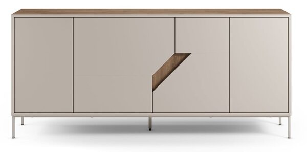 Kremowo-naturalna komoda w dekorze dębu 180x80x40 cm Lilou – Marckeric