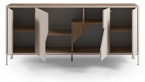 Kremowo-naturalna komoda w dekorze dębu 180x80x40 cm Lilou – Marckeric