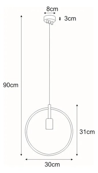 Loftowa lampa wisząca okrąg - S086-Nopas