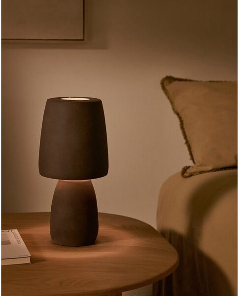 Ciemnobrązowa lampa stołowa (wysokość 30 cm) Tandy – Kave Home