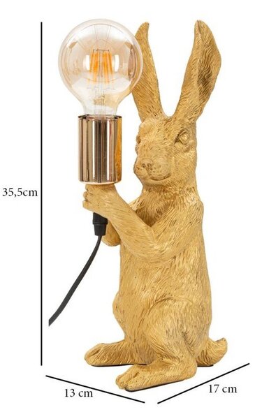 Lampa stołowa w kolorze złota (wysokość 35,5 cm) Rubbit – Mauro Ferretti