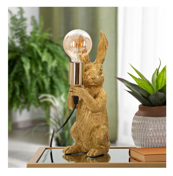 Lampa stołowa w kolorze złota (wysokość 35,5 cm) Rubbit – Mauro Ferretti