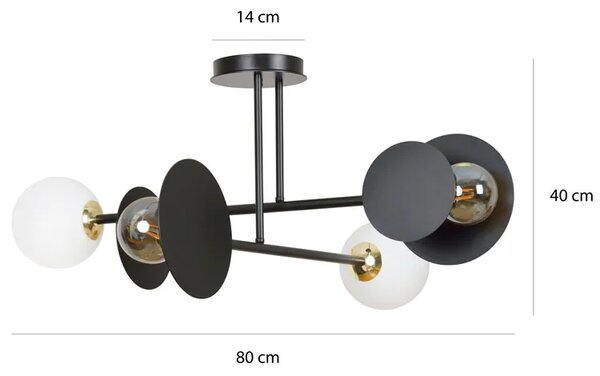 Czarna lampa sufitowa do sypialni - 3S D008 P7-C27
