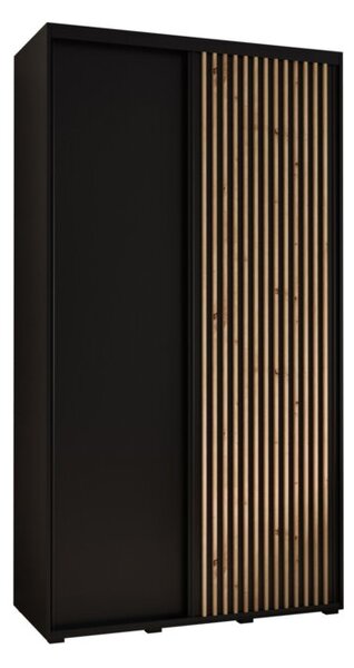 Szafa przesuwna wysoka Lanko 1 130, gł. 45 cm czarny + czarny + artisan