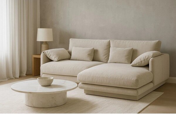Beżowy narożnik (prawostronny) Torino – Micadoni Home